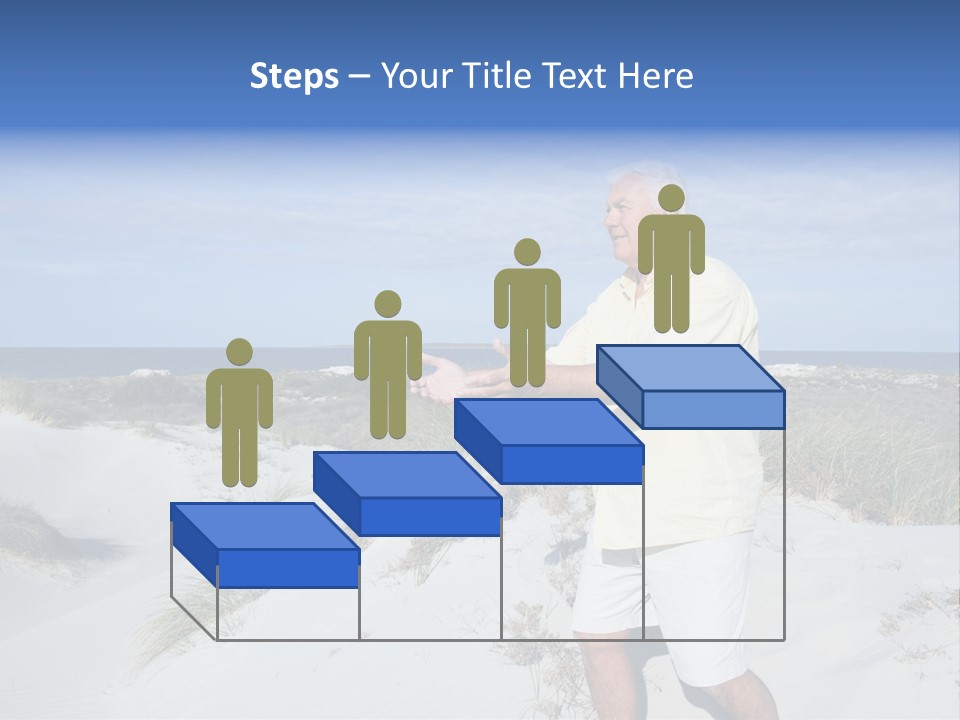 The Man Doing Tai Chi By The Unspoilt Beach. PowerPoint Template