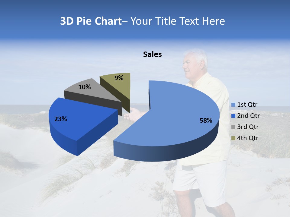 The Man Doing Tai Chi By The Unspoilt Beach. PowerPoint Template