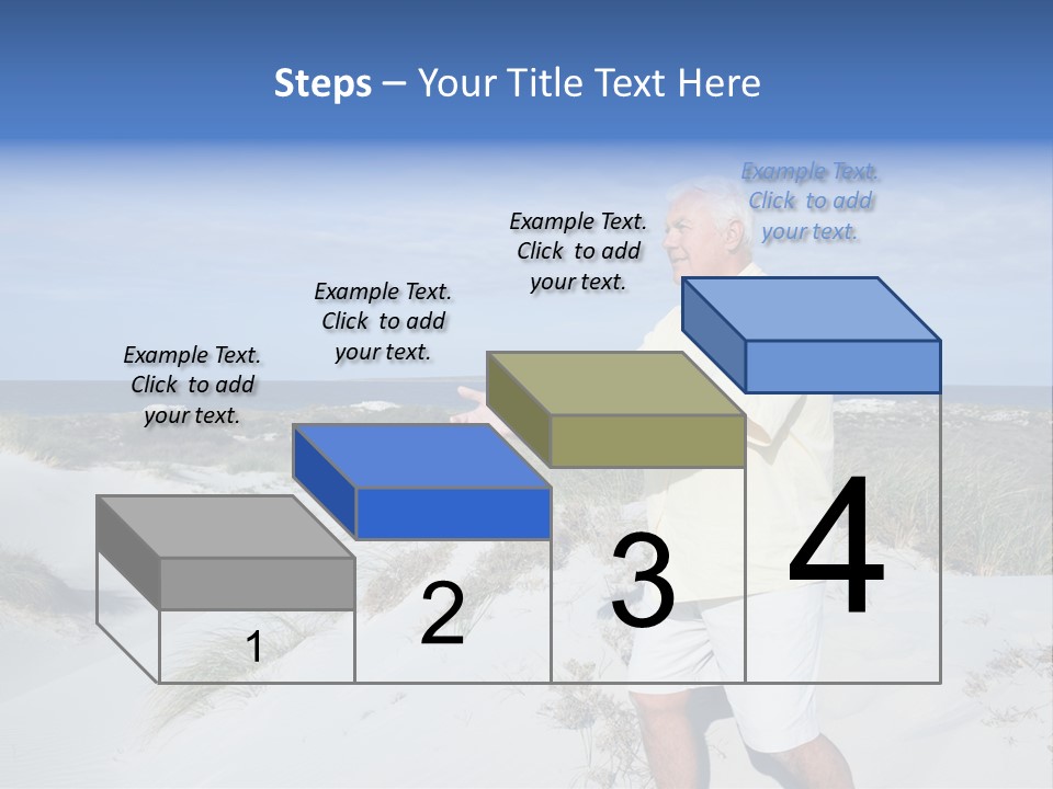 The Man Doing Tai Chi By The Unspoilt Beach. PowerPoint Template