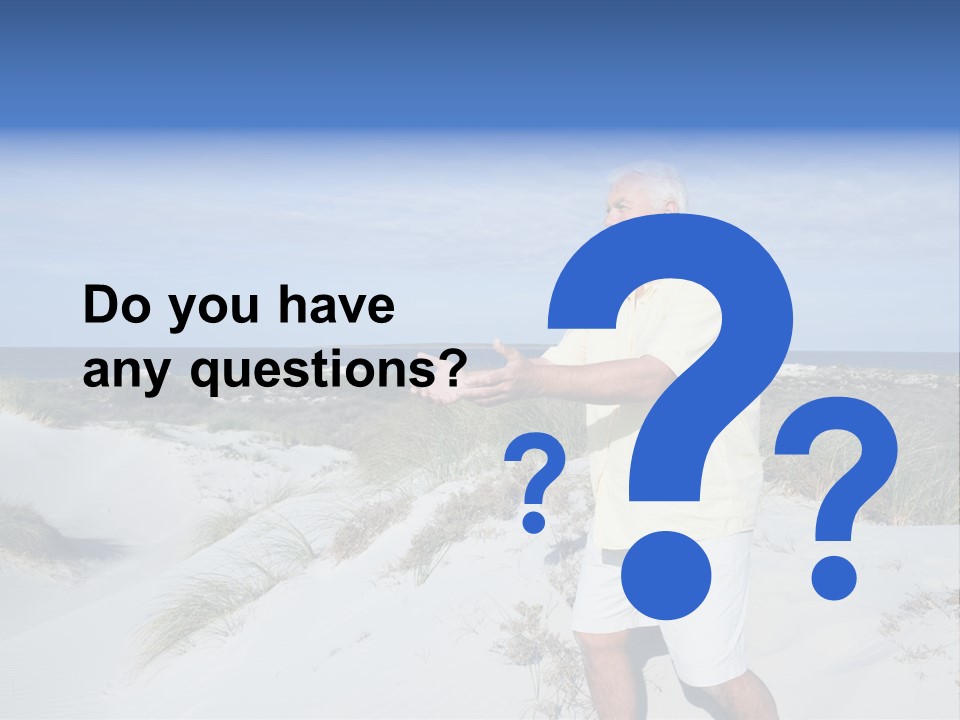 The Man Doing Tai Chi By The Unspoilt Beach. PowerPoint Template