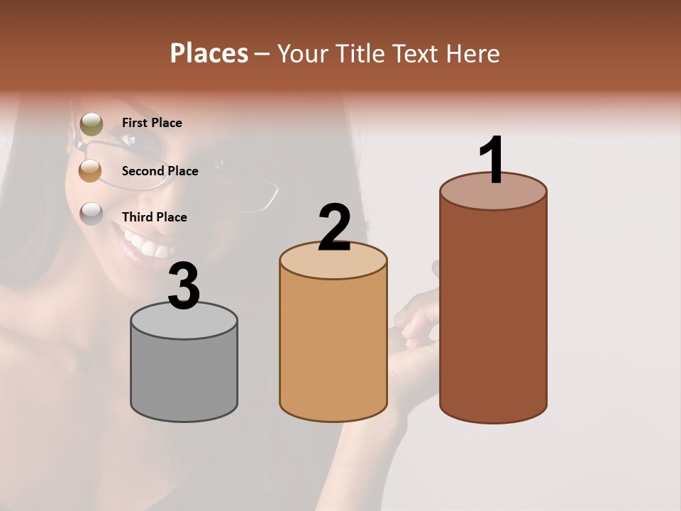 Beautiful African-American Woman With Glasses Smiling. PowerPoint Template