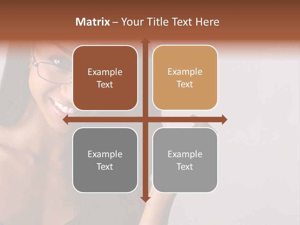 Beautiful African-American Woman With Glasses Smiling. PowerPoint Template