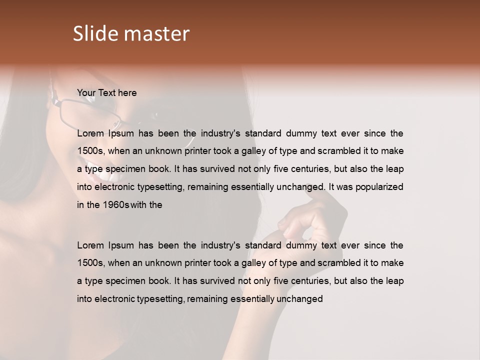 Beautiful African-American Woman With Glasses Smiling. PowerPoint Template