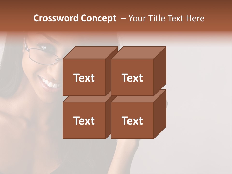 Beautiful African-American Woman With Glasses Smiling. PowerPoint Template