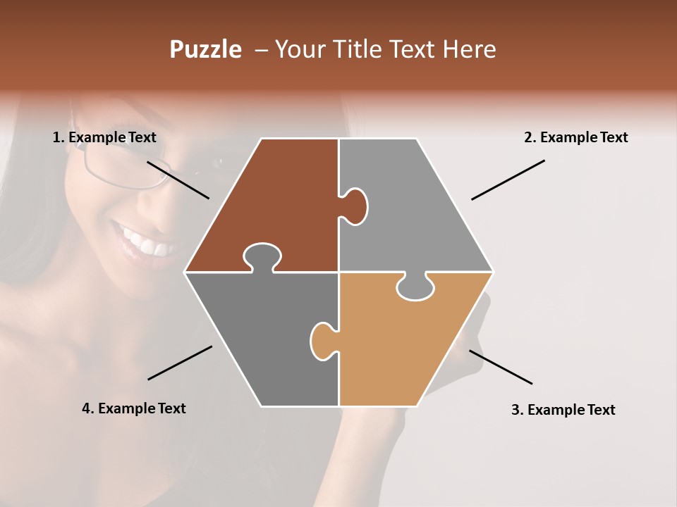 Beautiful African-American Woman With Glasses Smiling. PowerPoint Template