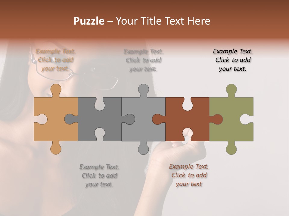 Beautiful African-American Woman With Glasses Smiling. PowerPoint Template