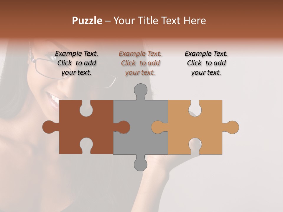 Beautiful African-American Woman With Glasses Smiling. PowerPoint Template