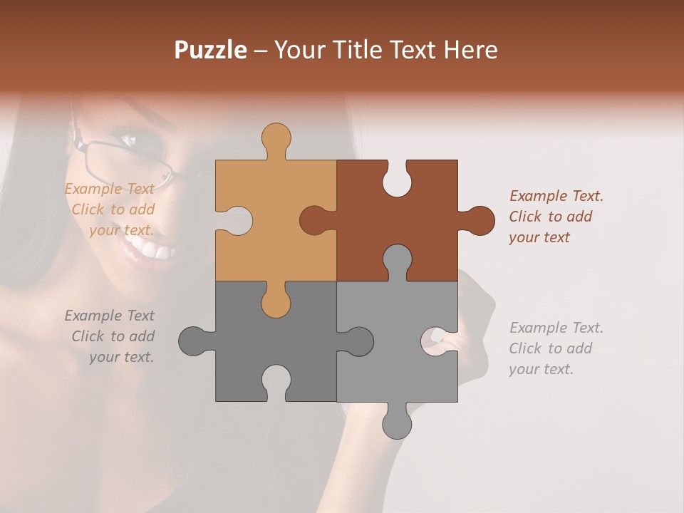 Beautiful African-American Woman With Glasses Smiling. PowerPoint Template