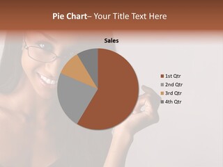 Beautiful African-American Woman With Glasses Smiling. PowerPoint Template