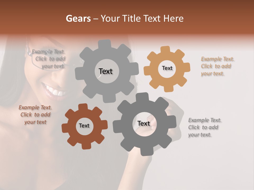 Beautiful African-American Woman With Glasses Smiling. PowerPoint Template