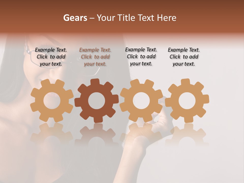 Beautiful African-American Woman With Glasses Smiling. PowerPoint Template