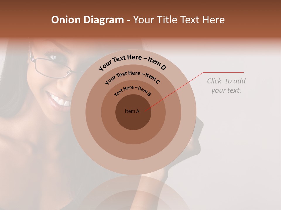 Beautiful African-American Woman With Glasses Smiling. PowerPoint Template