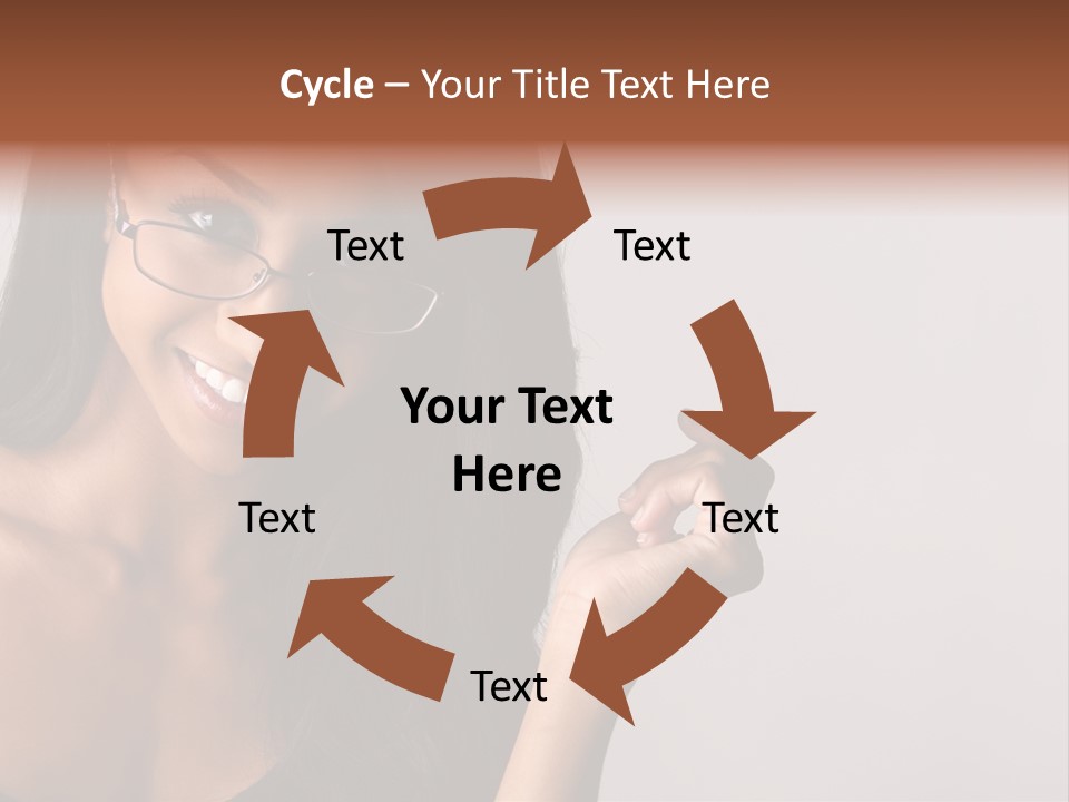 Beautiful African-American Woman With Glasses Smiling. PowerPoint Template