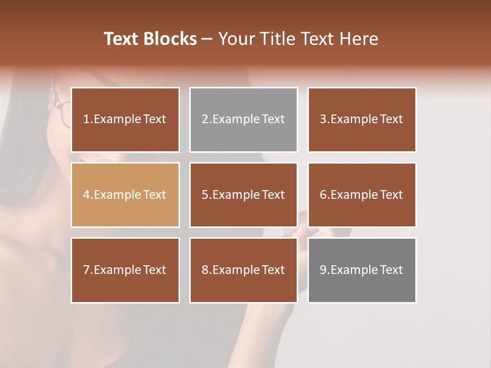 Beautiful African-American Woman With Glasses Smiling. PowerPoint Template