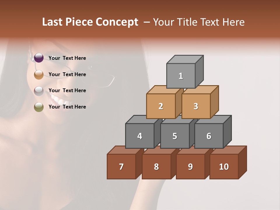 Beautiful African-American Woman With Glasses Smiling. PowerPoint Template