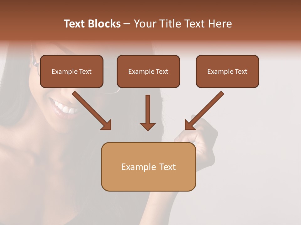 Beautiful African-American Woman With Glasses Smiling. PowerPoint Template