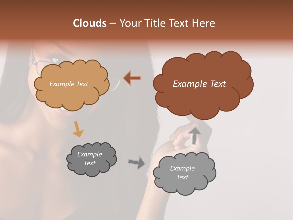 Beautiful African-American Woman With Glasses Smiling. PowerPoint Template