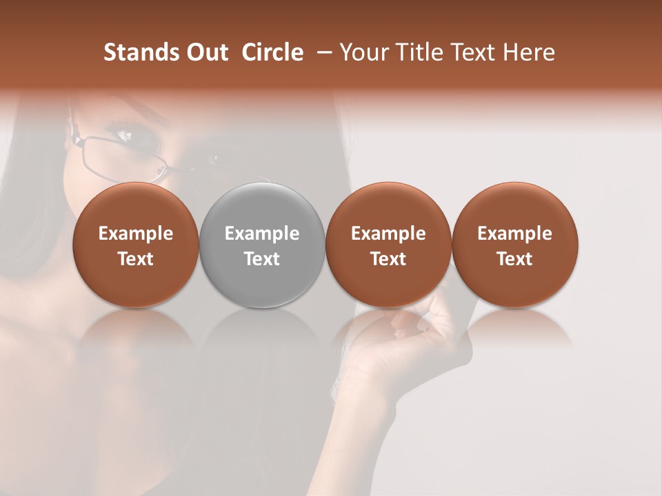 Beautiful African-American Woman With Glasses Smiling. PowerPoint Template