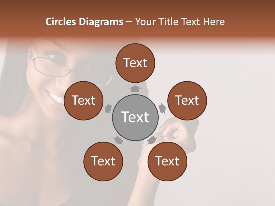 Beautiful African-American Woman With Glasses Smiling. PowerPoint Template