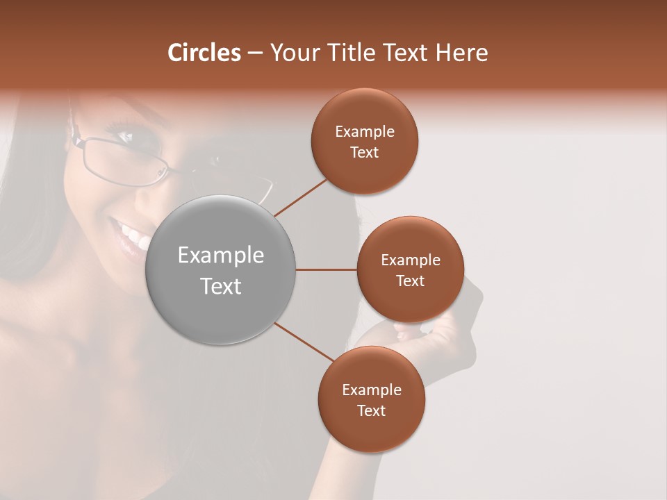 Beautiful African-American Woman With Glasses Smiling. PowerPoint Template