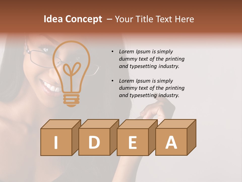 Beautiful African-American Woman With Glasses Smiling. PowerPoint Template