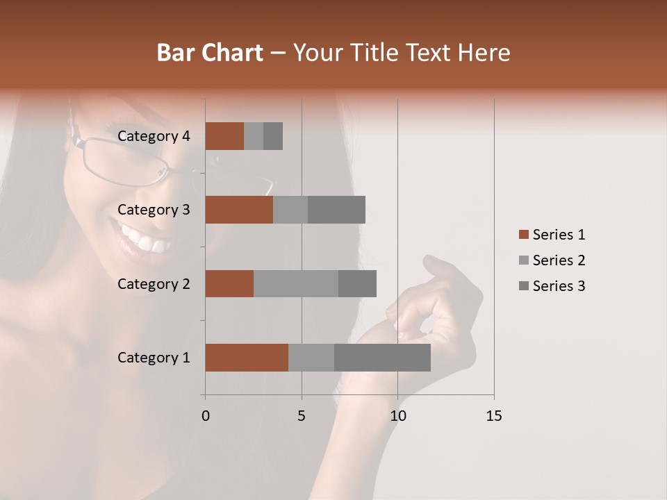 Beautiful African-American Woman With Glasses Smiling. PowerPoint Template