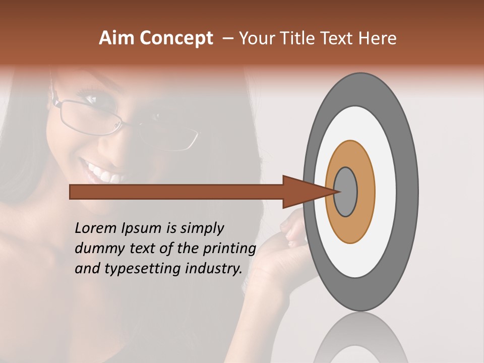 Beautiful African-American Woman With Glasses Smiling. PowerPoint Template