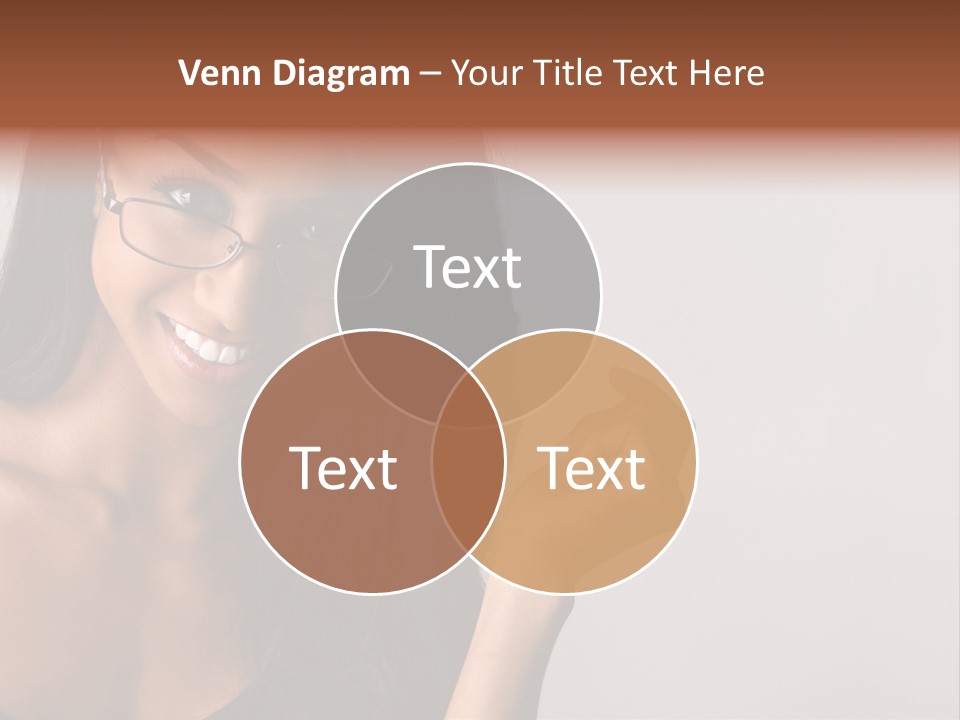 Beautiful African-American Woman With Glasses Smiling. PowerPoint Template