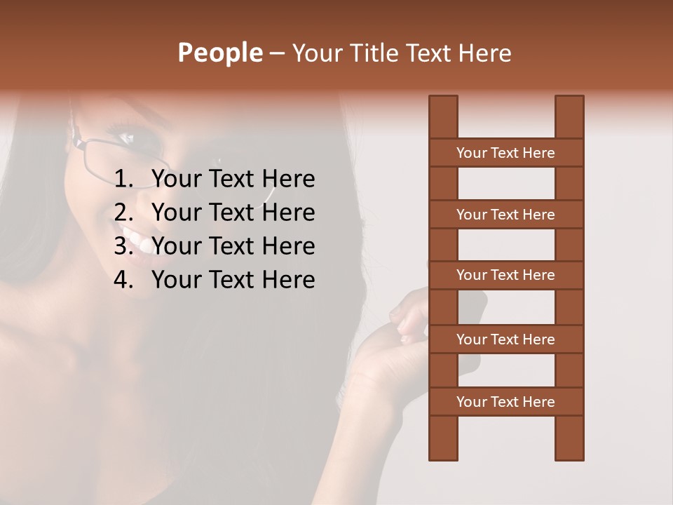 Beautiful African-American Woman With Glasses Smiling. PowerPoint Template