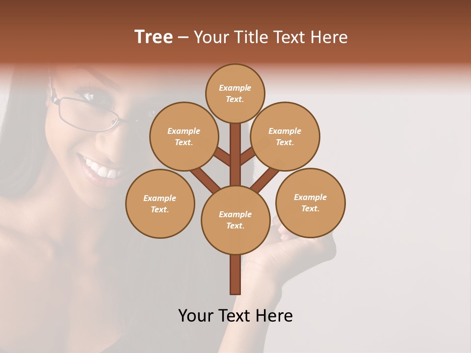 Beautiful African-American Woman With Glasses Smiling. PowerPoint Template