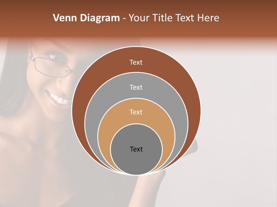 Beautiful African-American Woman With Glasses Smiling. PowerPoint Template