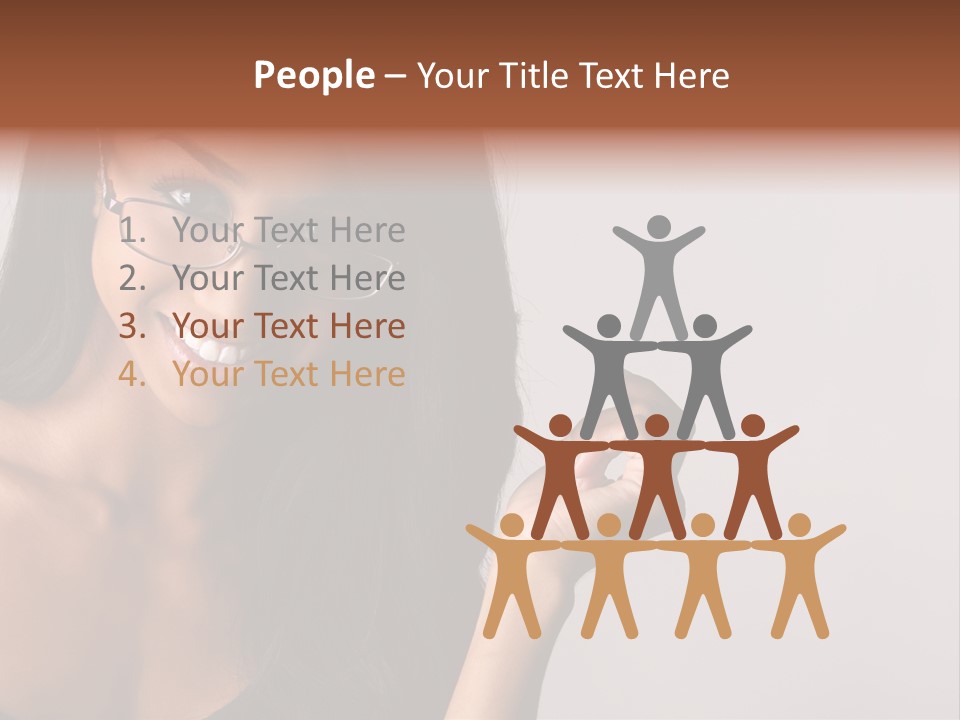 Beautiful African-American Woman With Glasses Smiling. PowerPoint Template