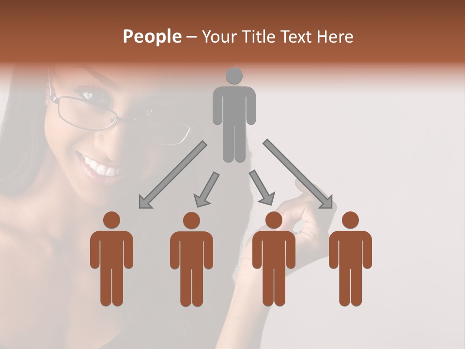 Beautiful African-American Woman With Glasses Smiling. PowerPoint Template
