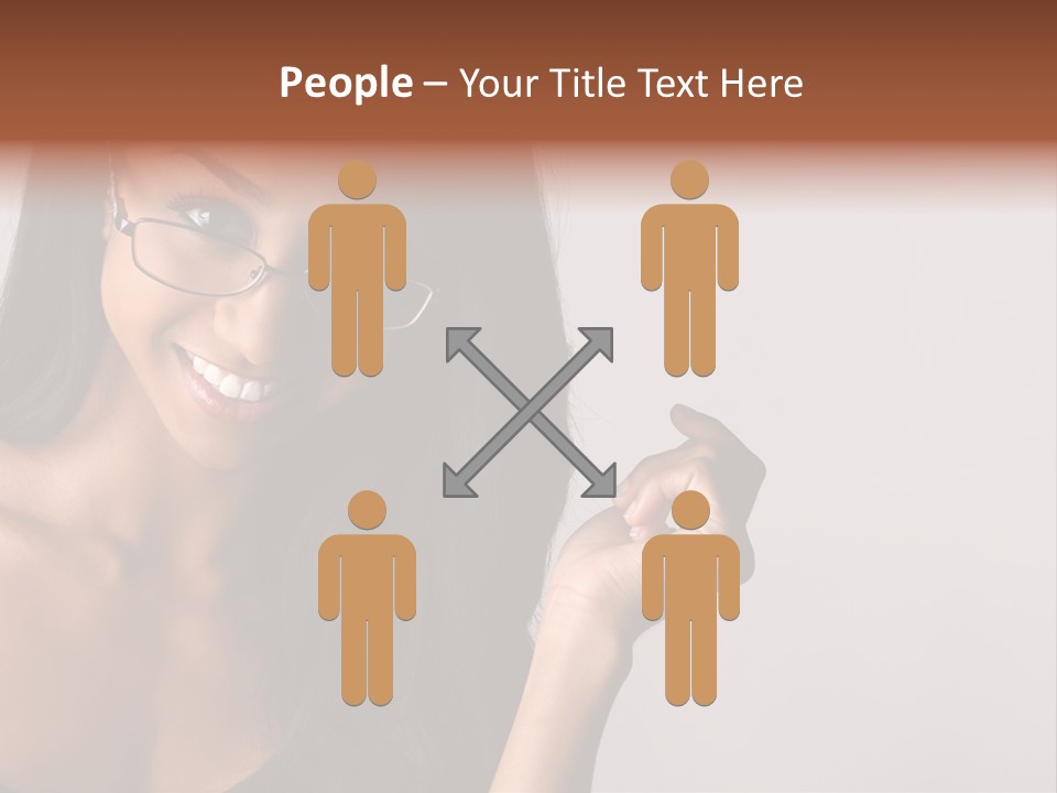 Beautiful African-American Woman With Glasses Smiling. PowerPoint Template