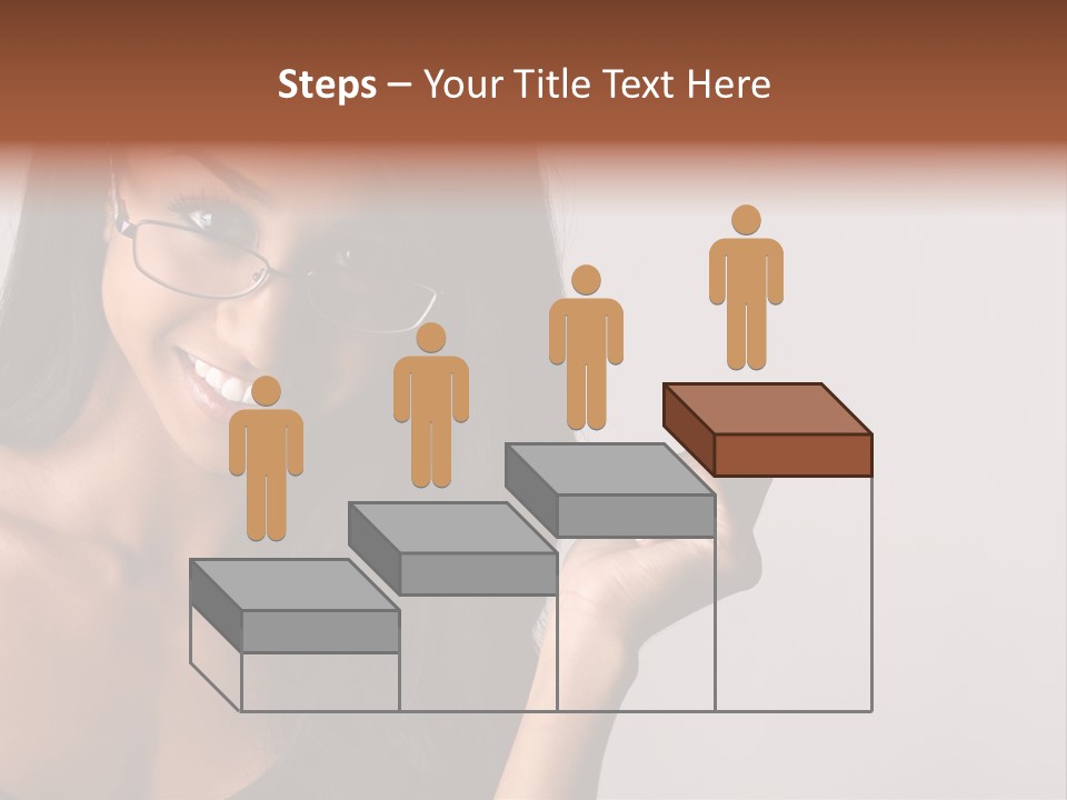 Beautiful African-American Woman With Glasses Smiling. PowerPoint Template