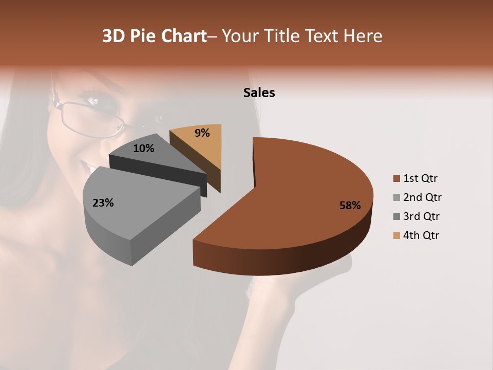 Beautiful African-American Woman With Glasses Smiling. PowerPoint Template