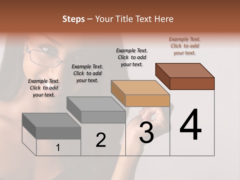 Beautiful African-American Woman With Glasses Smiling. PowerPoint Template