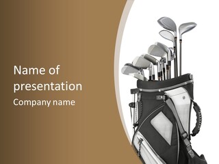 Golf Equipment In Bag Isolated On White PowerPoint Template