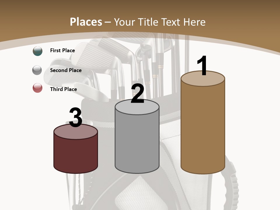 Golf Equipment In Bag Isolated On White PowerPoint Template