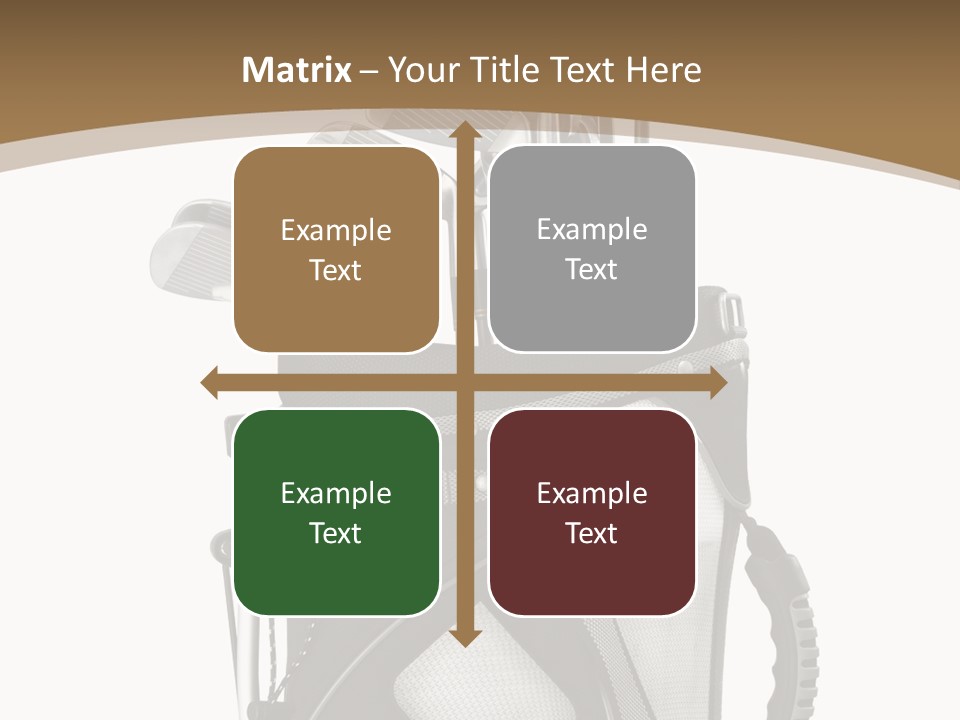 Golf Equipment In Bag Isolated On White PowerPoint Template