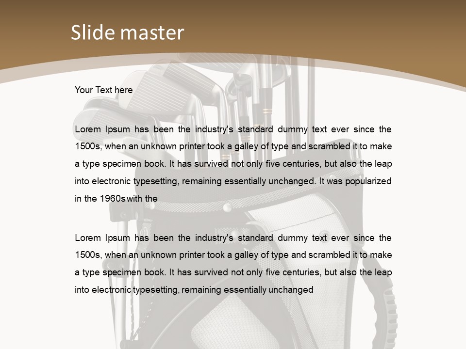 Golf Equipment In Bag Isolated On White PowerPoint Template