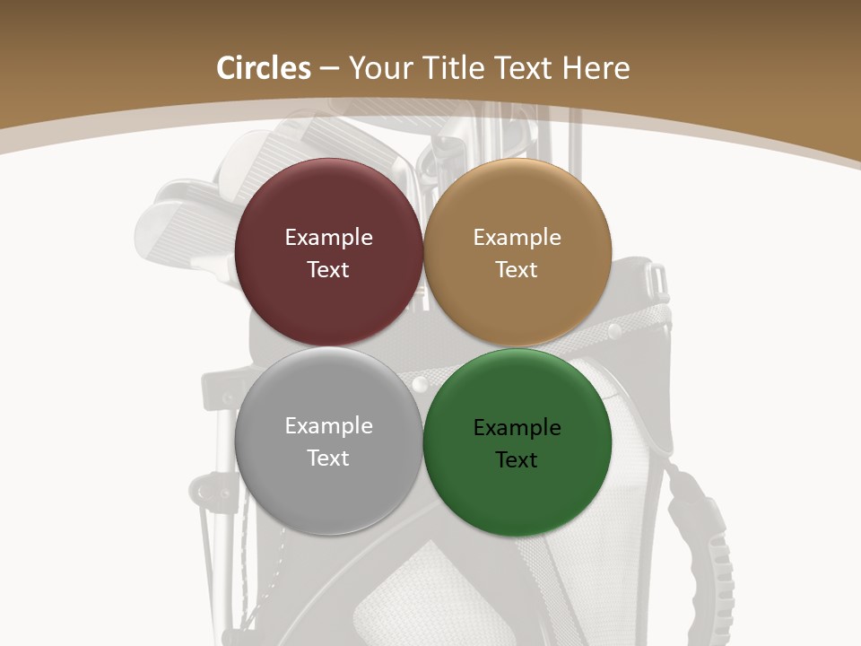 Golf Equipment In Bag Isolated On White PowerPoint Template