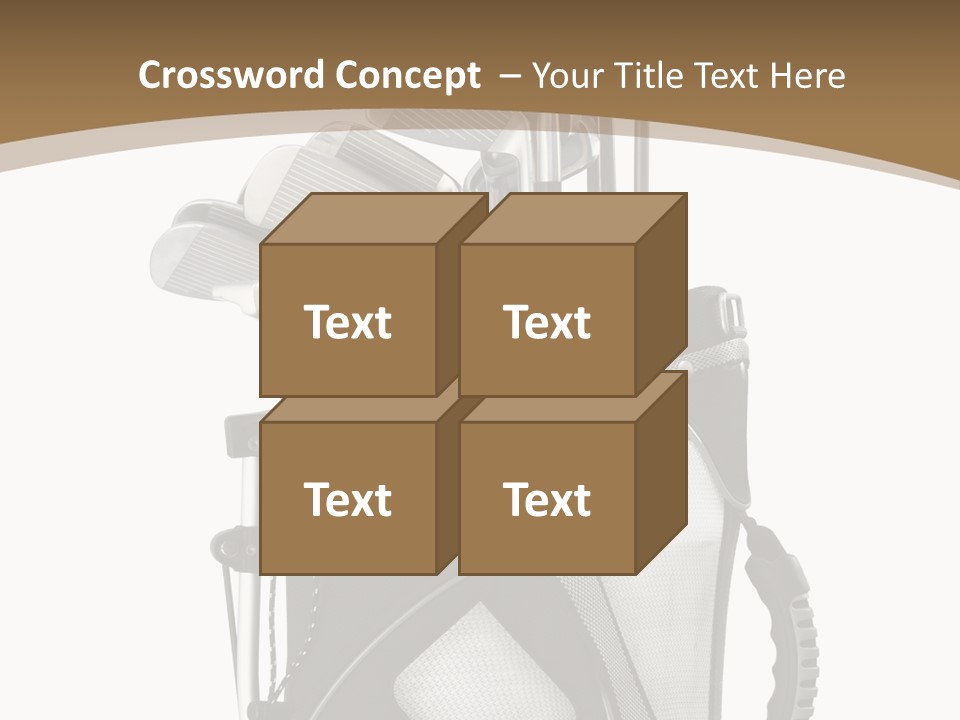 Golf Equipment In Bag Isolated On White PowerPoint Template