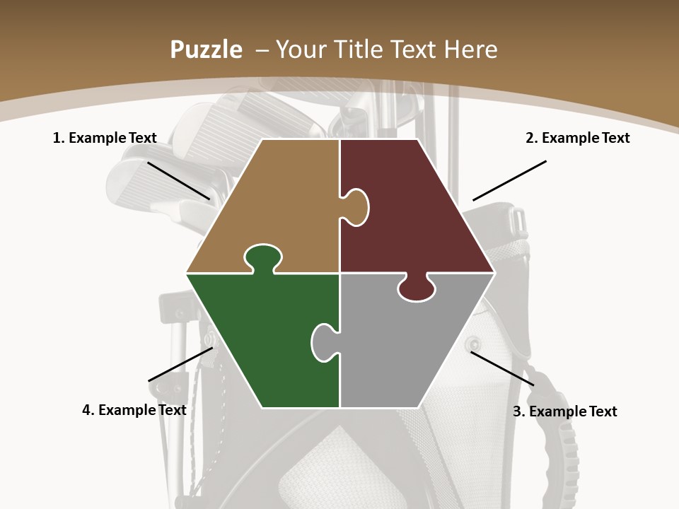 Golf Equipment In Bag Isolated On White PowerPoint Template