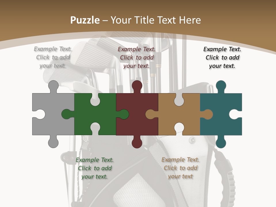 Golf Equipment In Bag Isolated On White PowerPoint Template