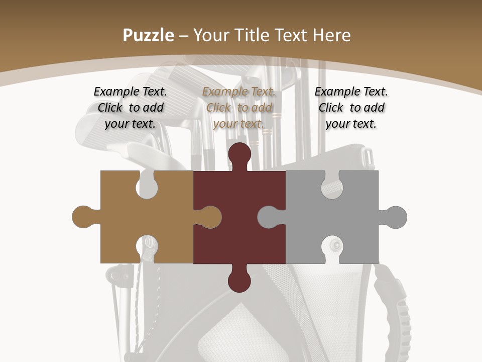 Golf Equipment In Bag Isolated On White PowerPoint Template