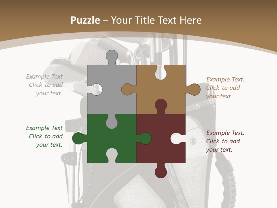 Golf Equipment In Bag Isolated On White PowerPoint Template