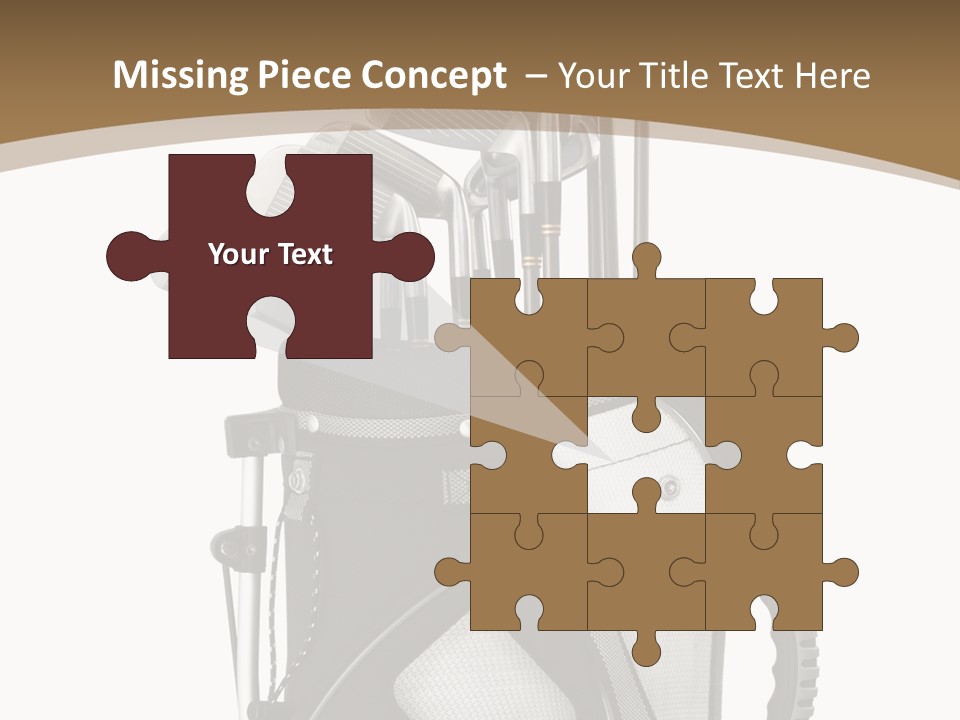 Golf Equipment In Bag Isolated On White PowerPoint Template