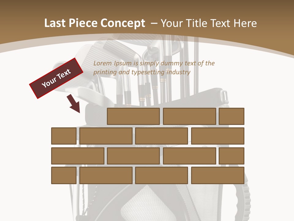 Golf Equipment In Bag Isolated On White PowerPoint Template