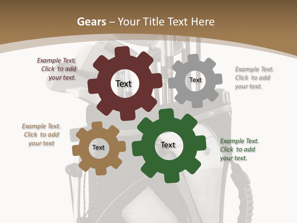 Golf Equipment In Bag Isolated On White PowerPoint Template